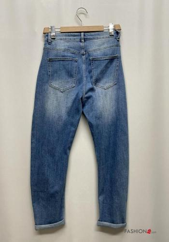 Jeans in Cotone con tasche con bottoni con zip - ph 3