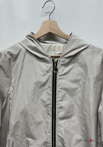 Corta-vento manga três quartos com capuz com fecho com bolsos - ph 2