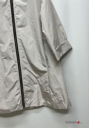 Corta-vento manga três quartos com capuz com fecho com bolsos - ph 3