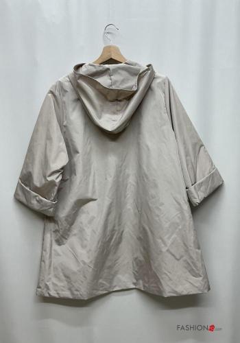 Corta-vento manga três quartos com capuz com fecho com bolsos - ph 4