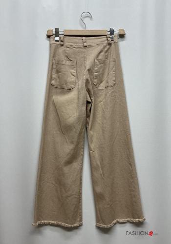 Vaqueros de Algodón wide leg con bolsillos con cremallera con botones - ph 4