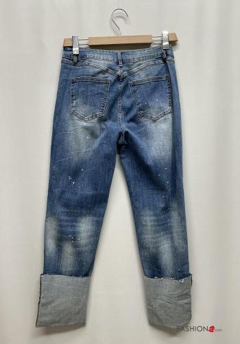 Vaqueros de Algodón tela vaquera con bolsillos con cremallera con botones - ph 5