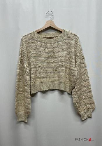 lange ärmel u-boot ausschnitt Strickpullover - ph 2