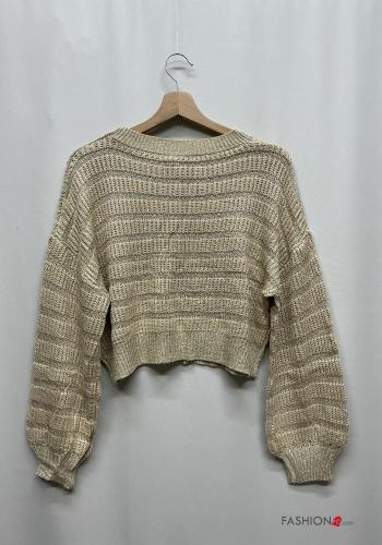 lange ärmel u-boot ausschnitt Strickpullover - ph 4