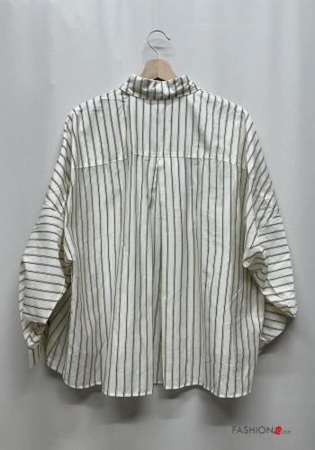Camicia maniche lunghe con colletto Fantasia righe con bottoni con tasche - ph 4