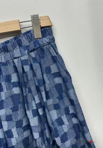 Abstract print wide leg Cotton Trousers with elastic - ph 5