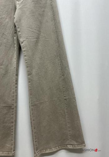 Jeans en Coton à boutons avec fermeture éclair avec poches - ph 4