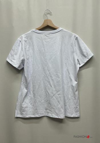 T-shirt in Cotone maniche corte girocollo Fantasia scritta - ph 4