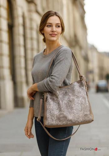 Borsa in Vera pelle Fantasia floreale - ph 1