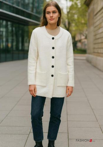 Cardigan maniche lunghe girocollo con bottoni con tasche - ph 1