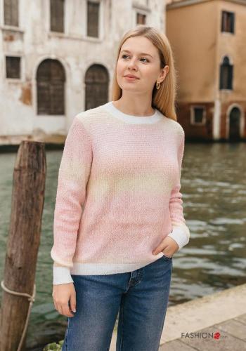 Maglione maniche lunghe girocollo Fantasia colorata - ph 1