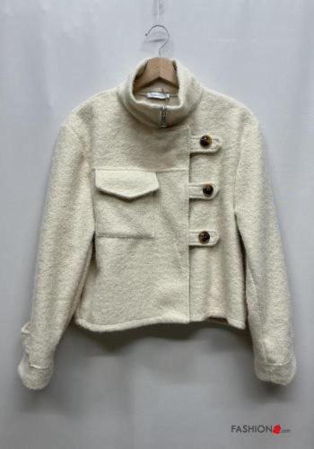 lange ärmel Jacke Rollkragen- mit Taschen mit Knöpfen - ph 6