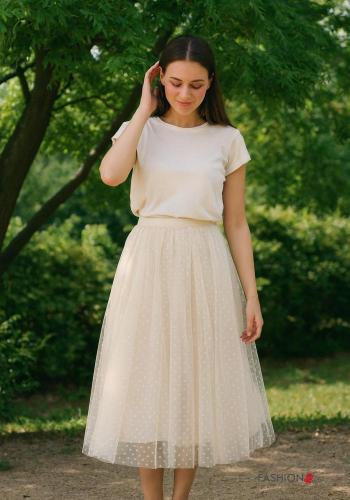 Polka-dot tulle Skirt with lining with elastic - ph 1