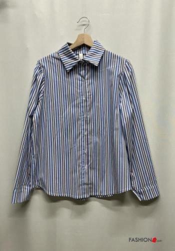 Camicia in Cotone maniche lunghe con colletto Fantasia righe con bottoni - ph 6