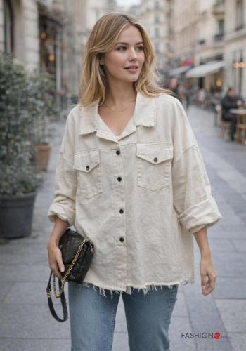Giacca in Cotone maniche lunghe con colletto con bottoni con tasche - ph 1