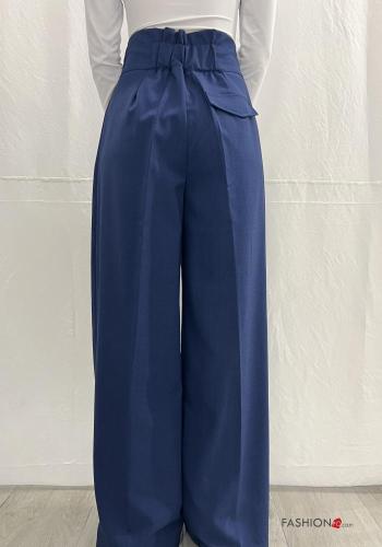 Pantalone vita alta wide leg con bottoni con elastico - ph 3