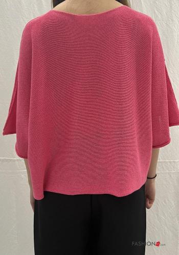 Maglione in Cotone maniche corte Fantasia floreale - ph 3