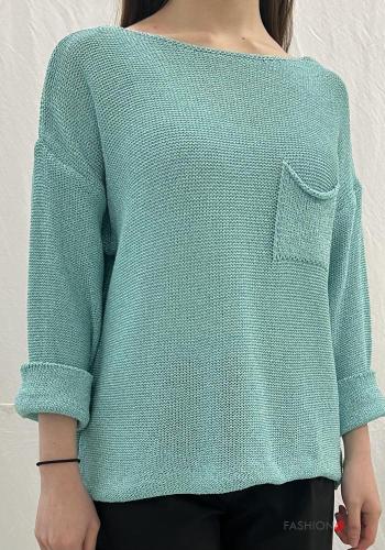 Maglione con tasche con scollo a barca - ph 2
