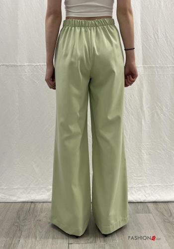 wide leg Trousers with pockets with elastic - ph 3