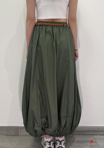 Longuette Cotton Skirt with belt with elastic with pockets - ph 3