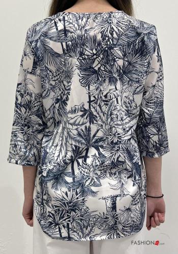 Leaf print Blouse 3/4 sleeve - ph 3