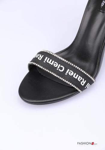 Zapatos de tacón alto  regulable con correa con brillantes Estampado escrito - ph 3