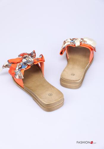 Pantoletten  mit Schleife Satin Jacquard-Muster - ph 2