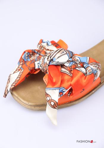 Pantoletten  mit Schleife Satin Jacquard-Muster - ph 3