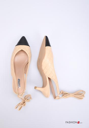 Heeled shoes  adjustable with strap Printed pattern - ph 2