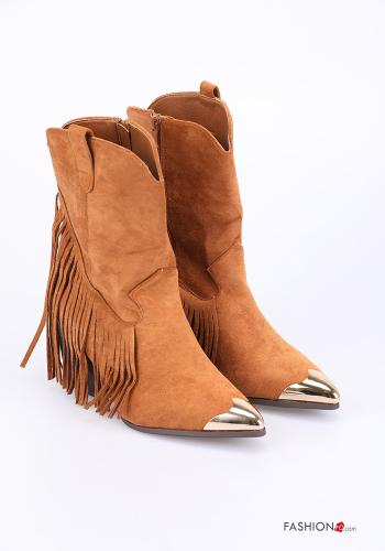Bottines Suède avec fermeture éclair à franges - ph 1