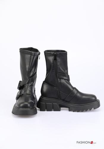 Bottines faux cuir avec fermeture éclair avec sangle - ph 3