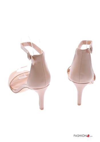 Scarpe con tacco open toe a punta arrotondata con cinturino - ph 4