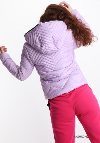 Piumino  con zip con tasche con cappuccio - ph 2
