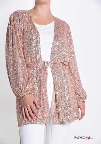 Veste  avec ceinture avec strass avec des paillettes - ph 1