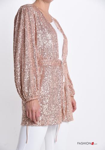 Veste  avec ceinture avec strass avec des paillettes - ph 3
