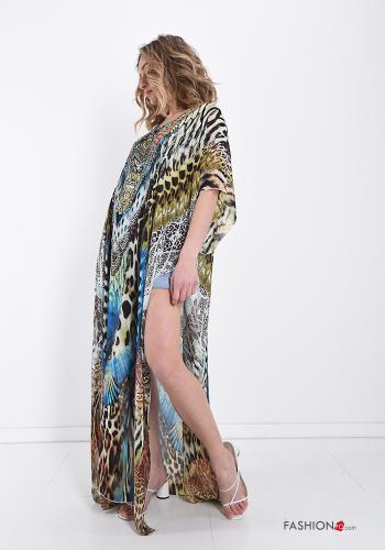 Strandkleid  V-Ausschnitt Mix Muster - ph 1