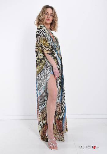 Strandkleid  V-Ausschnitt Mix Muster - ph 3
