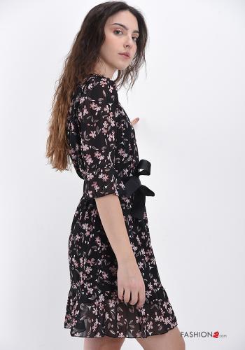 Dress  with ribbon Floral print - ph 3