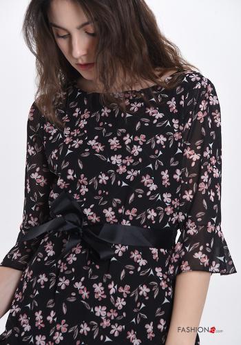 Dress  with ribbon Floral print - ph 4