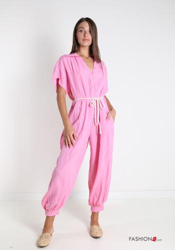 Jumpsuit with belt with pockets with buttons - ph 1