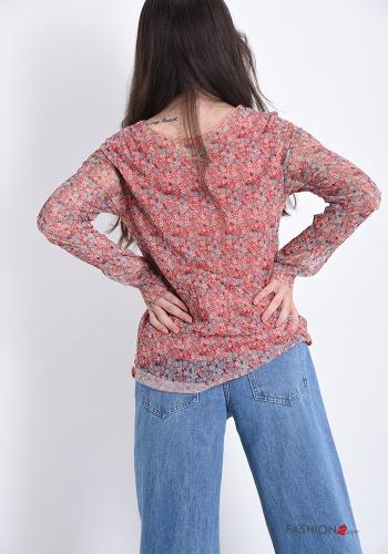 Blusa  tul Estampado floral - ph 2