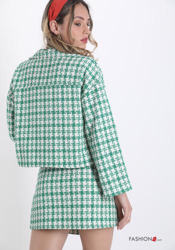 Tailleur in Cotone  con bottoni con tasche Fantasia pied de poule - ph 2