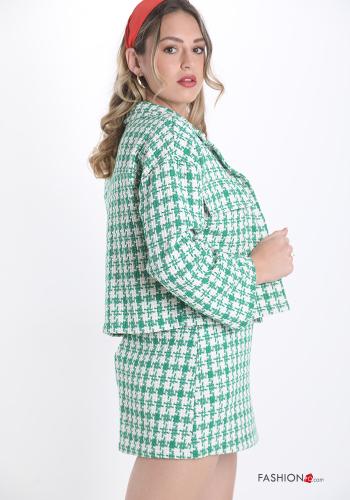Tailleur in Cotone  con bottoni con tasche Fantasia pied de poule - ph 3