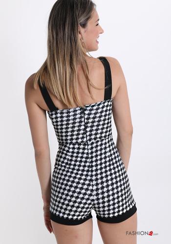 Jumpsuit  con bottoni con zip Fantasia pied de poule - ph 2