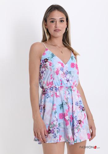 Jumpsuit  scollo a V Fantasia floreale - ph 1