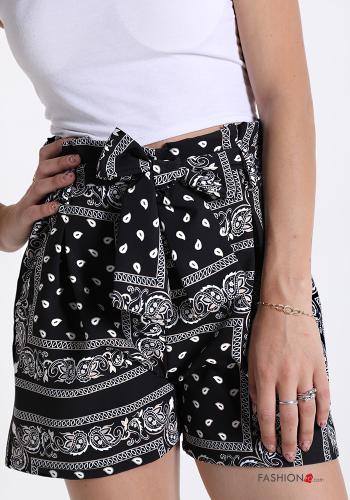 Shorts  with pockets with bow Paisley pattern - ph 4