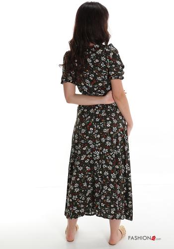 Robe  avec ceinture encolure en V Imprimé floral - ph 2