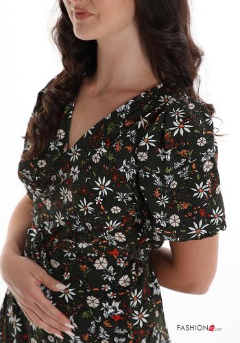 Robe  avec ceinture encolure en V Imprimé floral - ph 4