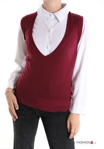 sleeveless Cashmere Blend Sweater with v-neck - ph 1