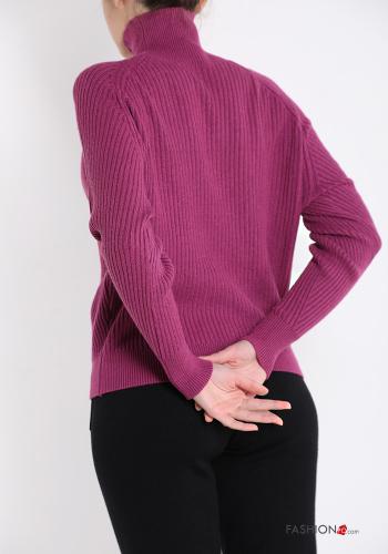 Maglione costine a collo alto - ph 2